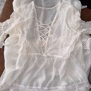 Women's Lace/Crochet V-Neck Dress/Cover-up